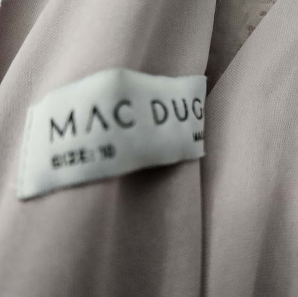 NWT  Mac Duggal Lilac Floral Print Ruched Raglan Sleeve Tiered Gown Sz 10 68199 - Picture 12 of 12